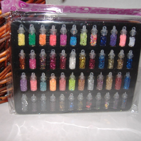 Glitter & Nails Accessories - 48 Color Glass Bottle Glitter Sequins Set